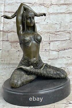 Vintage Style Chiparus Art Déco Sculpture Nu Femelle Yoga Pose Figurine Statue