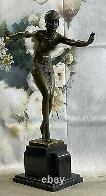XL Bronze Art Déco Statue Par Chiparus Égyptien Danseuse Figurine Solde' Art