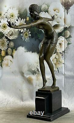XL Bronze Art Déco Statue Par Chiparus Égyptien Danseuse Figurine Solde' Art