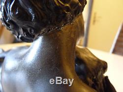 XXL Art Deco Figur Bronze Bronzefigur Akt Windhund Marmor Porto Nero Giallo