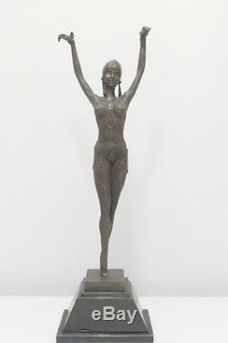 (et)Shakira Bronze Skulptur Art Deco Tänzerin -sehr große Skulptur