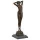 Éveil bronze sculpture nue femme nue sur la pointe des pieds Art Déco